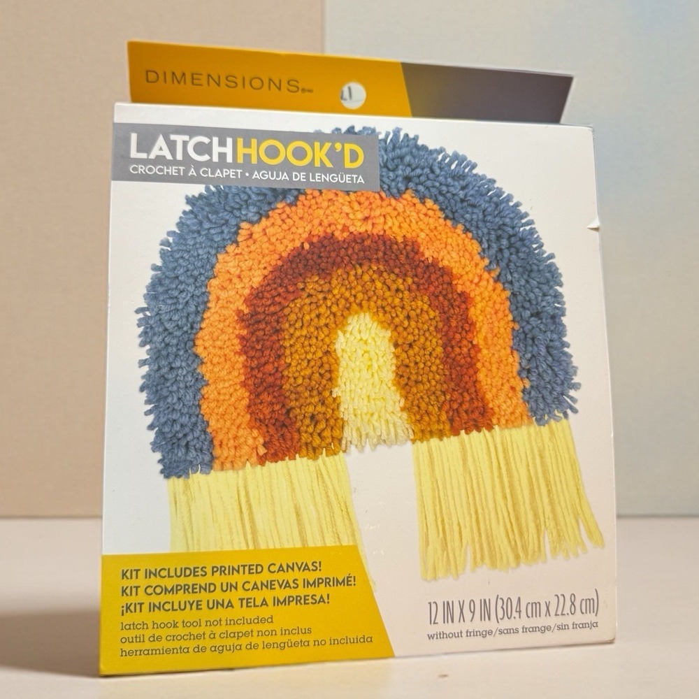 Latch Hookd Dimensions 72-76381 Colorful Rainbow Beginner 11.8x9.1 in